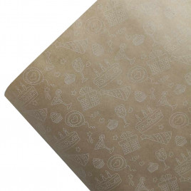 Бумага крафт в рулоне Праздник белая размер 70см*10м