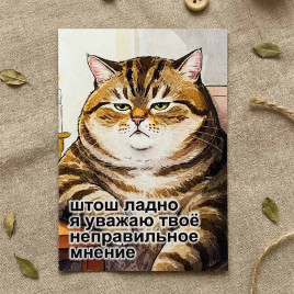 Мини-открытка Уважаю твое мнение 7*10см