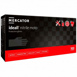 Перчатки нитриловые IDEALL Nitrile Moto особопрочные черные 50 пар M, L, XL, XXL