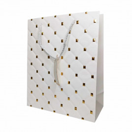 Пакет ЛЮКС Стеганый с золотыми клепками размер 26*32*12см