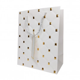 Пакет ЛЮКС Стеганый с золотыми клепками размер 18*23*10см