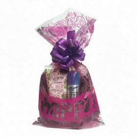 Пакет подарочный с фольгой Happy размер 20*35см