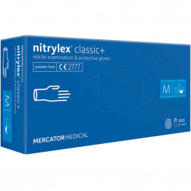 Перчатки нитриловые Nitrylex Classic+ голубые полностью текстурированные 50 пар M
