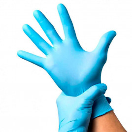 Перчатки нитриловые Nitrylex Classic+ голубые полностью текстурированные 50 пар M