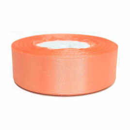 Лента атласная персиковая размер 2,5см*23м