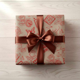 Бумага крафт в рулоне Марки красные размер 70см*10м