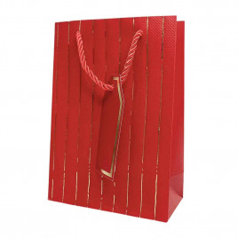 Пакет ЛЮКС однотонный с золотой полоской размер 14*20*7см