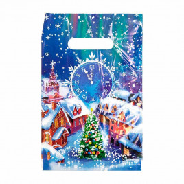 Пакет вырубной ПВД Город и елка 20*30см 35 мкм 100шт