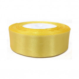Лента атласная лимонная размер 2,5см*23м