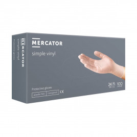 Перчатки виниловые Mercator прозрачные 50 пар S, M, L