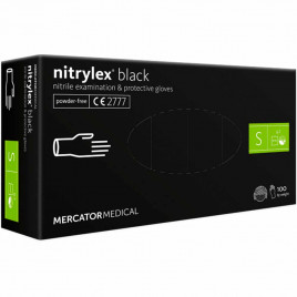 Перчатки нитриловые Nitrylex PF черные 50 пар S