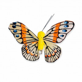 Бабочка на прищепке желтая размер 8см