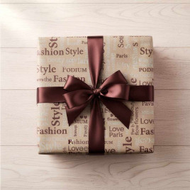 Бумага крафт в рулоне Love коричневая/кофе с молоком размер 70см*10м