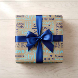 Бумага крафт в рулоне Love синяя/морская волна размер 70см*10м