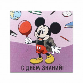 Мини-открытка 1 сентября Микки №8 7*7см