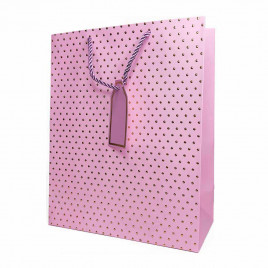 Пакет ЛЮКС Золотые точки размер 26*32*12см