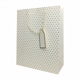 Пакет ЛЮКС Золотые точки размер 26*32*12см