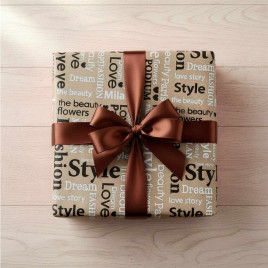 Бумага крафт в рулоне Love черно-белая волна размер 70см*10м