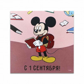Мини-открытка 1 сентября Микки №9 7*7см