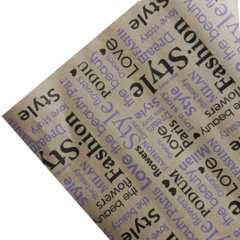 Бумага крафт в рулоне Love черно-сиреневая волна размер 70см*10м