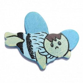 Декор деревянный Пчелка цветная на липучке размер 4см