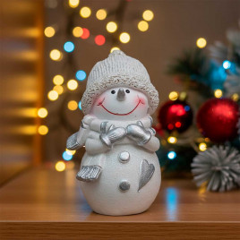 Снеговик декоративный с блеском H-8см