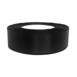 Лента атласная черная размер 2,5см*23м