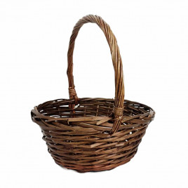 Корзина круглая коричневая ива в 3-х размерах