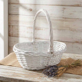 Корзина овальная белая ива в 2-х размерах