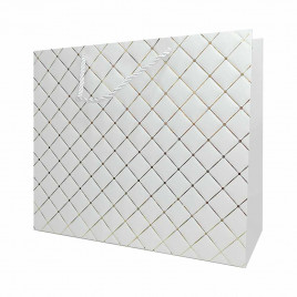 Пакет ЛЮКС Ромбики с зол. тиснением размер 31*26*12см