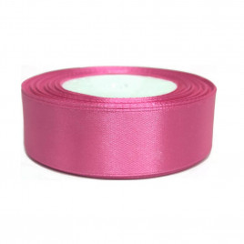 Лента атласная цветущая розовая роза размер 2,5см*23м