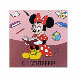 Мини-открытка 1 сентября Минни №7 7*7см