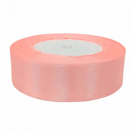 Лента атласная персиковая светлая размер 2,5см*23м