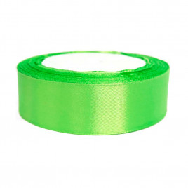 Лента атласная зеленая светлая размер 2,5см*23м