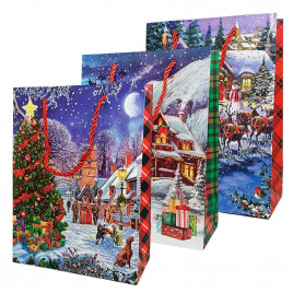 Пакет ЛЮКС НГ Зимняя сказка размер 18*23*10см