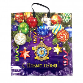 Пакет с пластмассовыми ручками Часы размер 40*44см 10шт