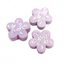 Декор Цветок фолетовый на липучке размер 2,5см