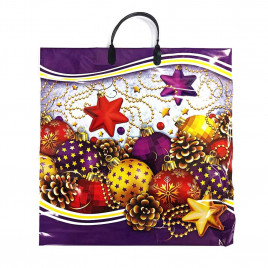 Пакет с пластмассовыми ручками НГ игрушки размер 40*44см 10шт