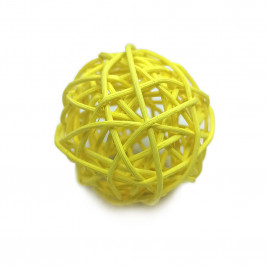 Шар из ротанга желтый D-5см