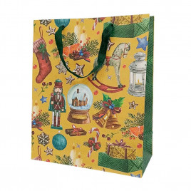 Пакет крафт новогодний размер 26*32*12см