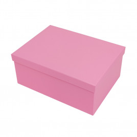 Коробка прямоугольная однотонная ярко-розовая размер 37*29*17см